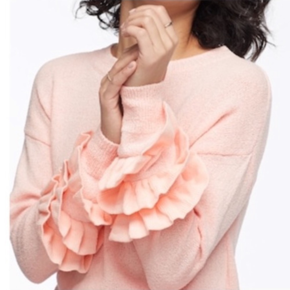 K/Lab ruffle sleeve blush pink top, size small